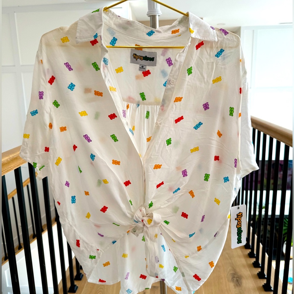Tipsy Elves GUMMY GALORE TIE-FRONT SHIRT